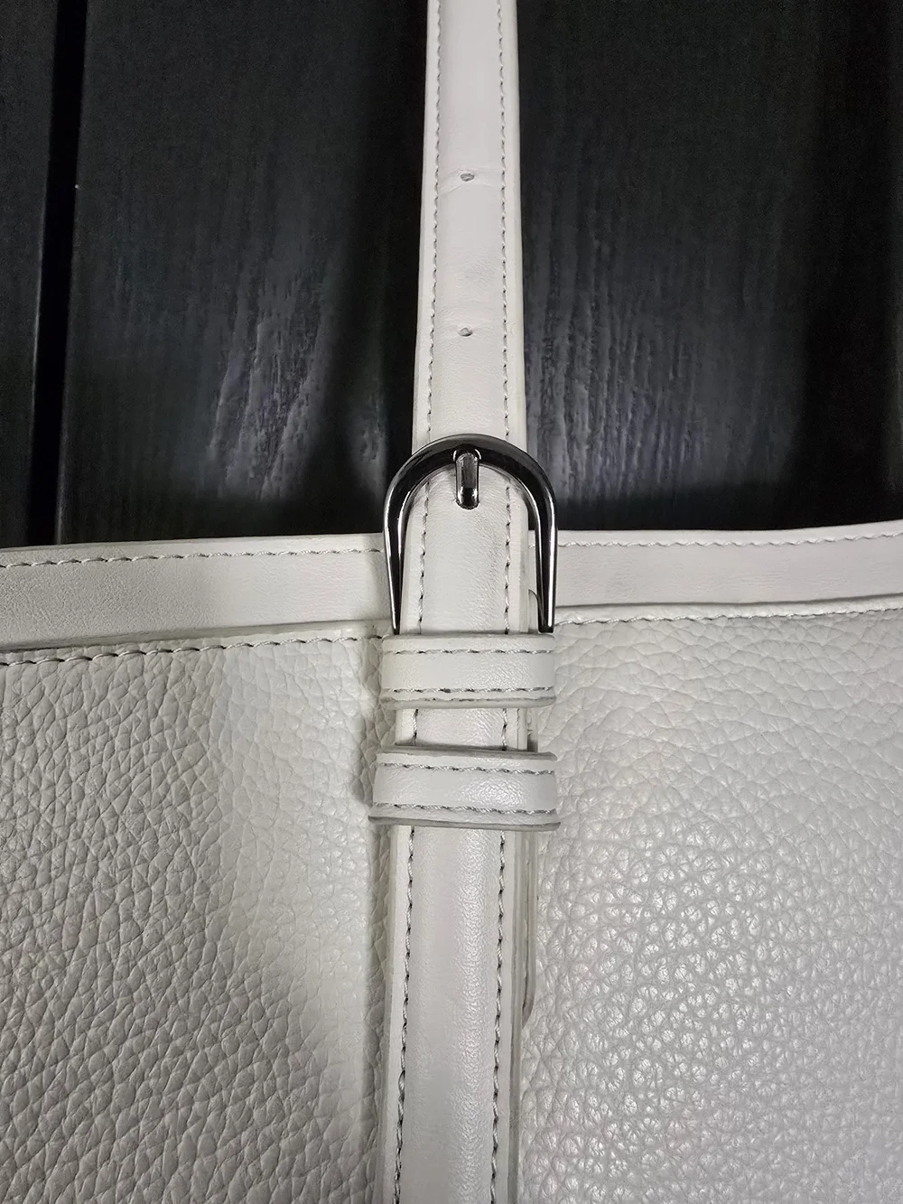 Steve Madden Ivory Leather Tote Bag